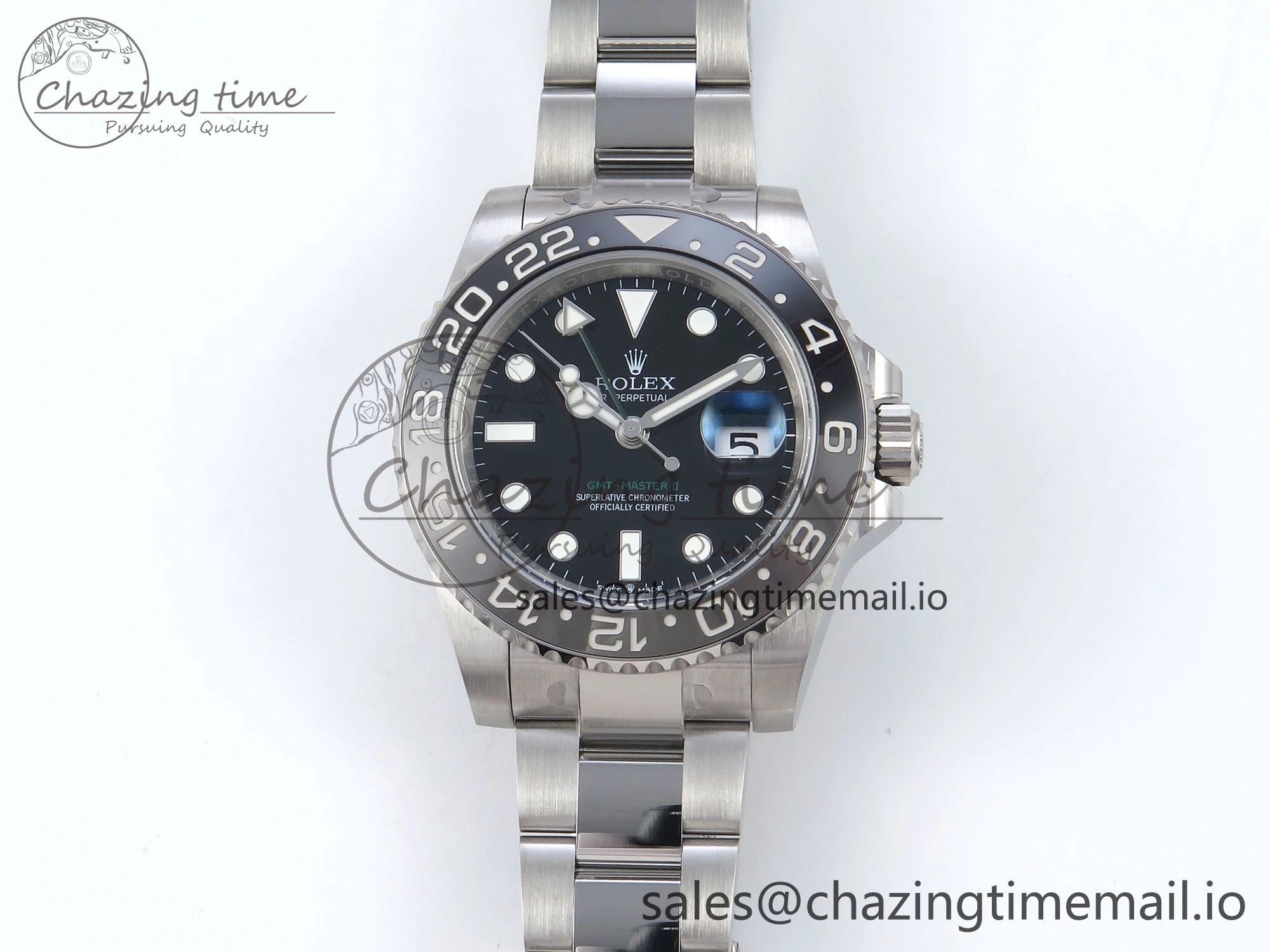 Soft GMT-Master II 126710 GRNR Black Gray Ceramic 904L Steel EWE 1:1 Best Edition on Oyster Strap EWE3285 V 814