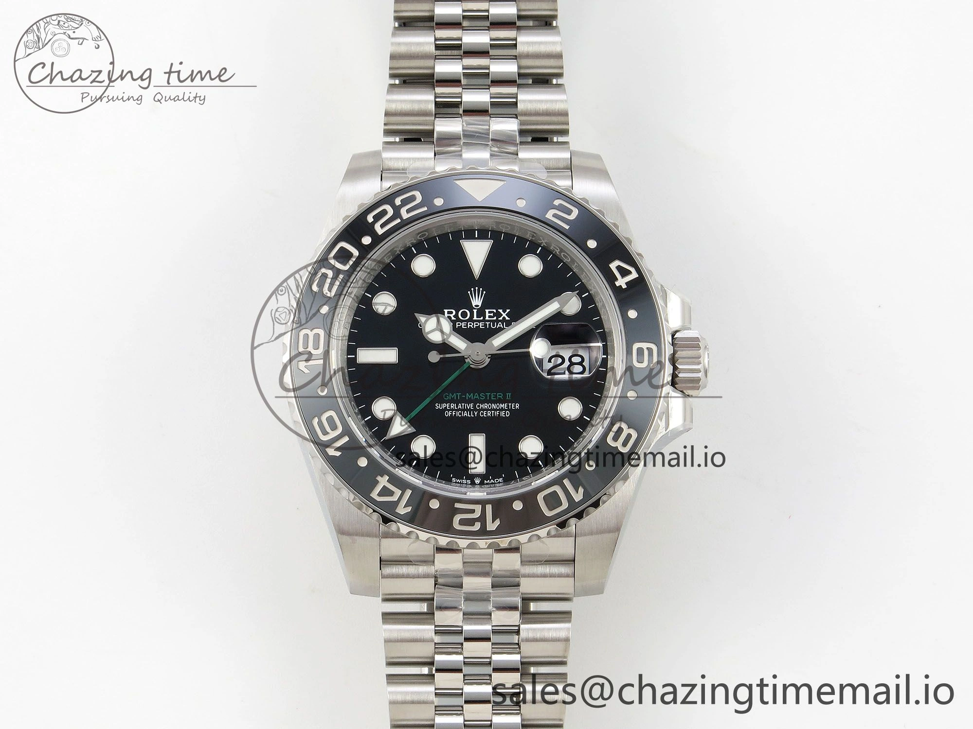 GMT-Master II 126710 GRNR Black Gray Ceramic 904L Steel VSF 1:1 Best Edition on Jubilee Strap DD3285 V Stretchable 6