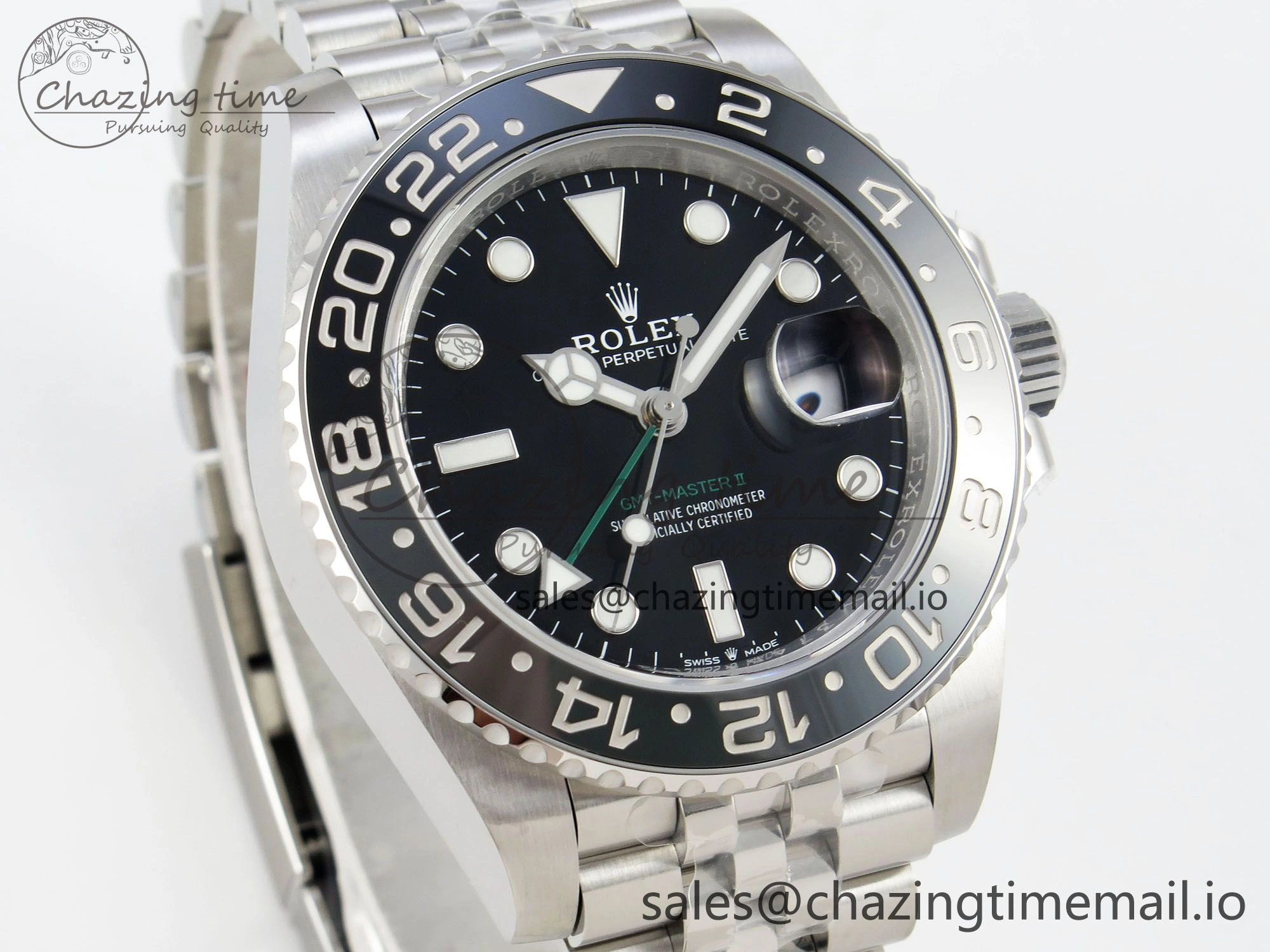 GMT-Master II 126710 GRNR Black Gray Ceramic 904L Steel VSF 1:1 Best Edition on Jubilee Strap DD3285 V Stretchable 6