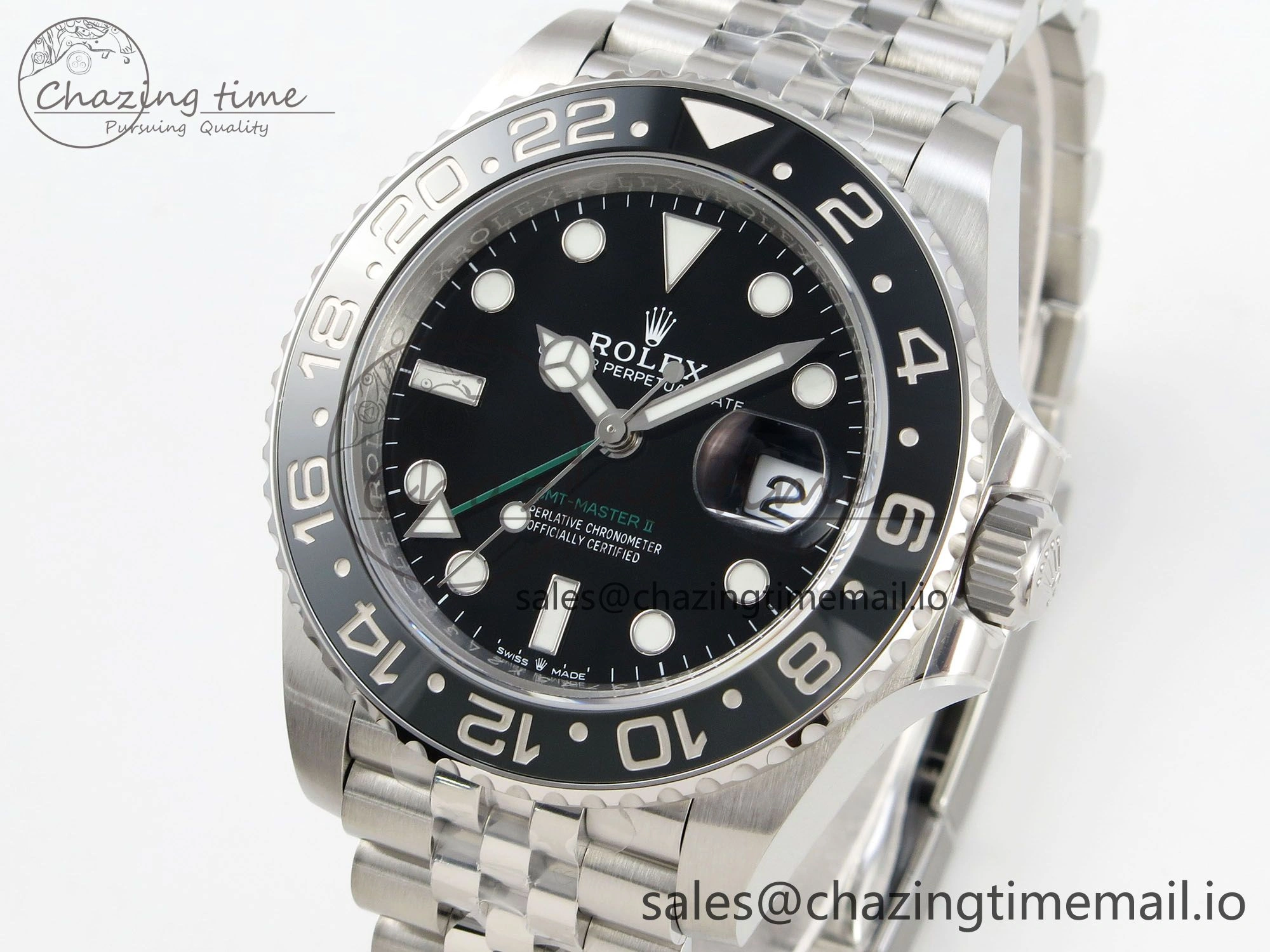 GMT-Master II 126710 GRNR Black Gray Ceramic 904L Steel VSF 1:1 Best Edition on Jubilee Strap DD3285 V Stretchable 6