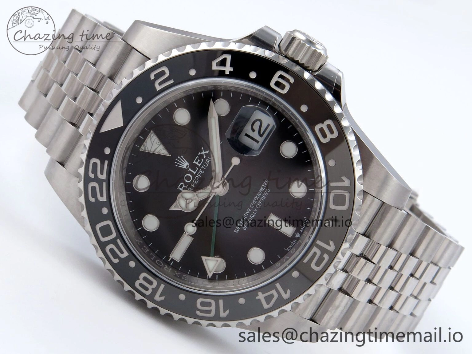 GMT Master II 126710 GRNR QF+ 1:1 Best Edition 904L Steel Black Dial on SS Bracelet SH QuickDry 861