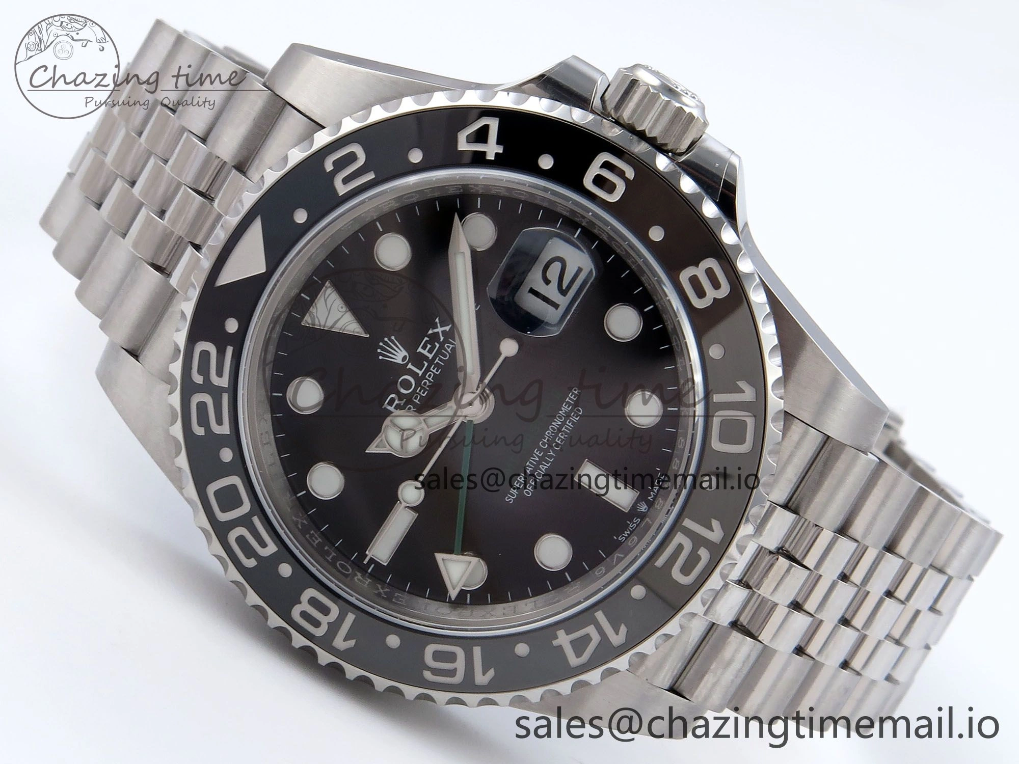 GMT Master II 126710 GRNR QF+ 1:1 Best Edition 904L Steel Black Dial on SS Bracelet SH QuickDry 861