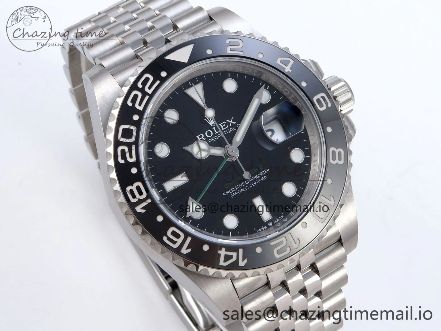 GMT Master II 126710 GRNR QF+ 1:1 Best Edition 904L Steel Black Dial on SS Bracelet SH QuickDry 861
