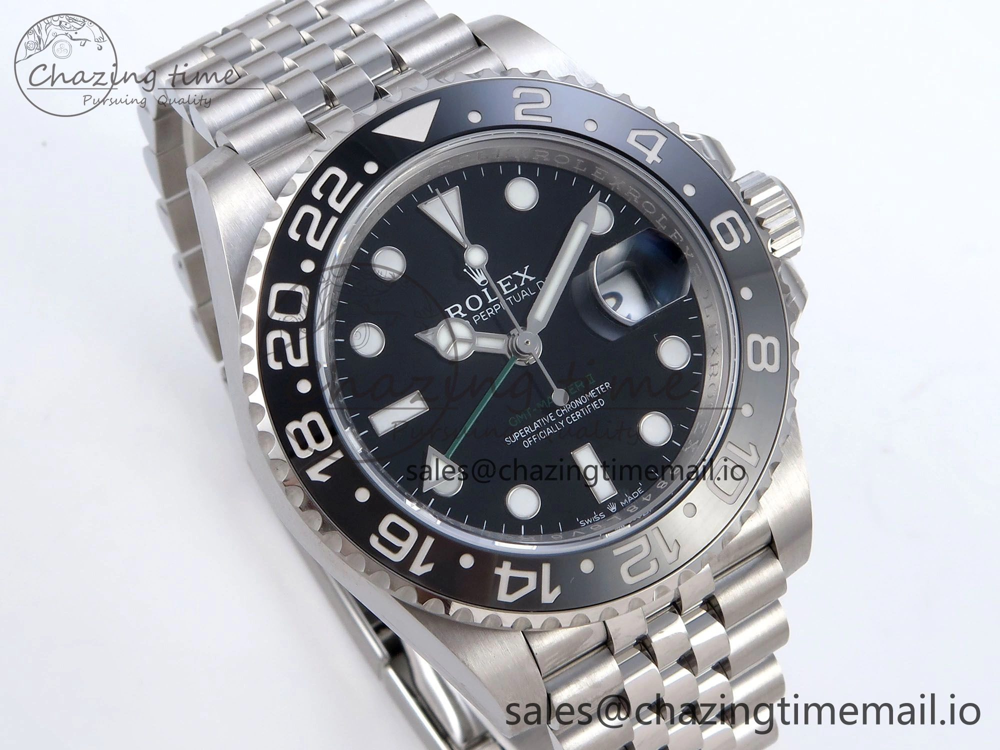 GMT Master II 126710 GRNR QF+ 1:1 Best Edition 904L Steel Black Dial on SS Bracelet SH QuickDry 861