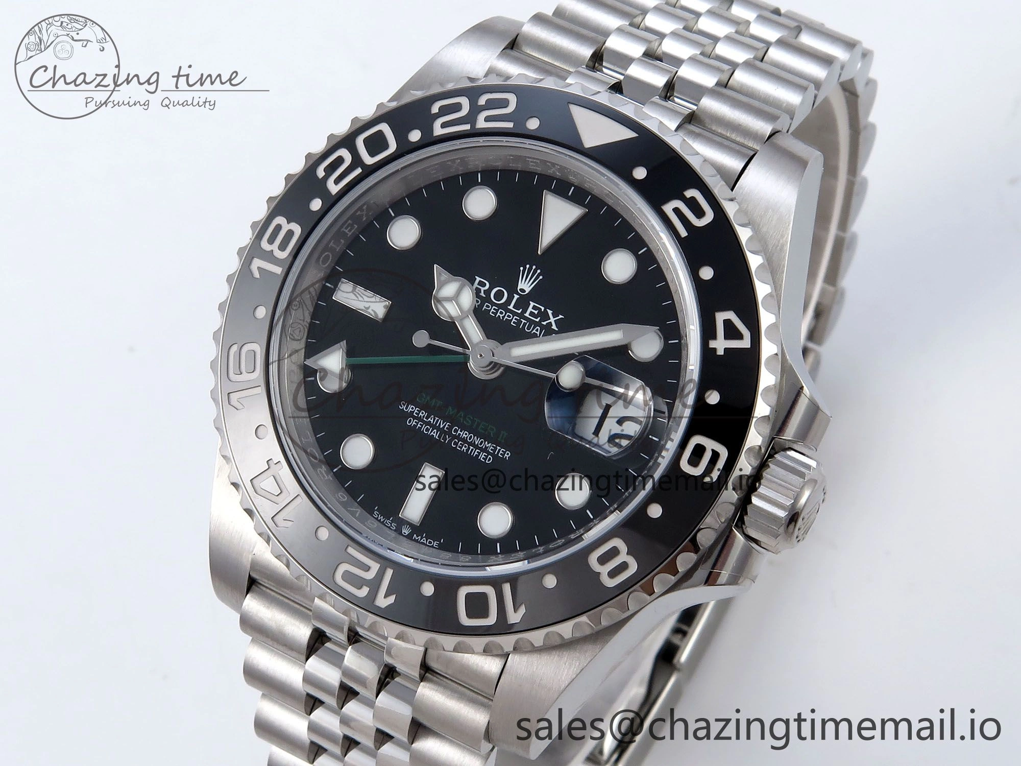 GMT Master II 126710 GRNR QF+ 1:1 Best Edition 904L Steel Black Dial on SS Bracelet SH QuickDry 861