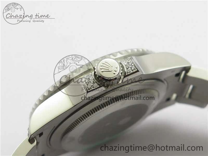 Fashionable GMT Master II 126710 Red Blue T Crystal VRF Best Edition Black Dial On SS Paved Crystal Bracelet  A3186 CHS 2915