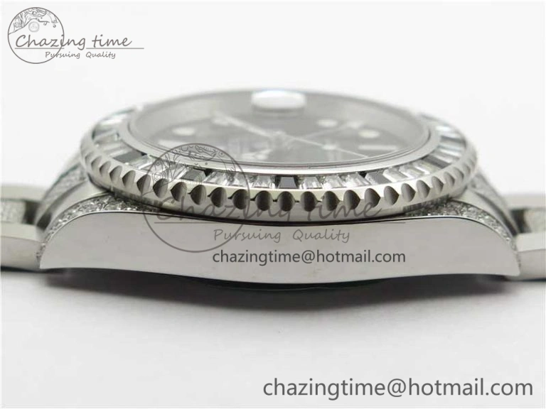 Attractive GMT Master II 126710 White Black T Crystal VRF Best Edition Black Dial On SS Paved CrystalBracelet  A3186 CHS 2917