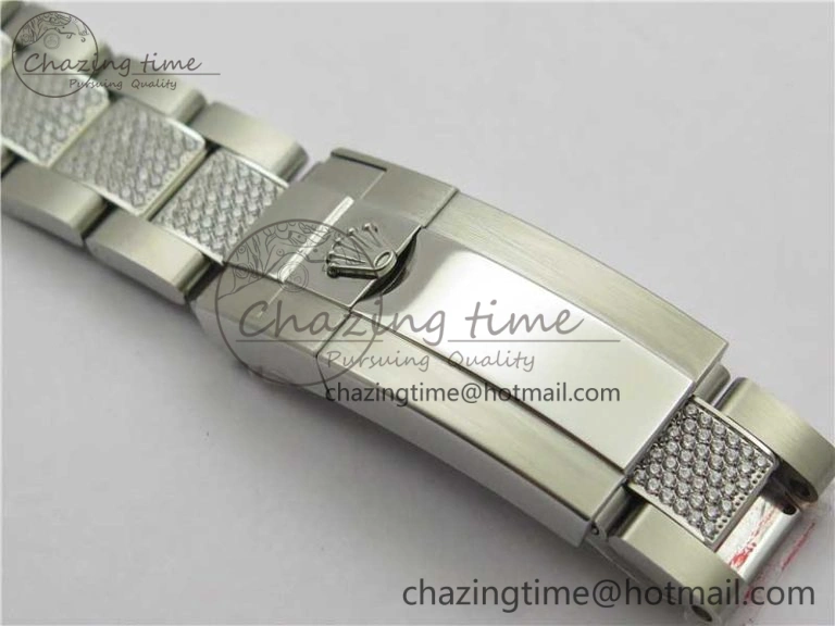 Attractive GMT Master II 126710 White Black T Crystal VRF Best Edition Black Dial On SS Paved CrystalBracelet  A3186 CHS 2917