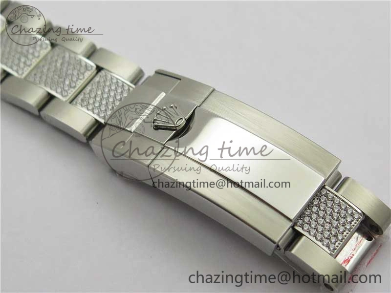 Attractive GMT Master II 126710 White Black T Crystal VRF Best Edition Black Dial On SS Paved CrystalBracelet  A3186 CHS 2917