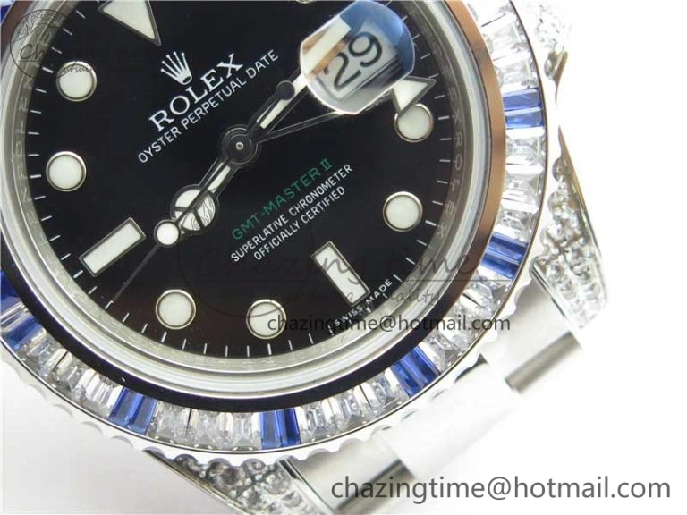 SmartChoice GMT Master II 126710 White Blue T Crystal Bp Maker Best Edition Black Dial On SS Bracelet  3186 CHS 2916