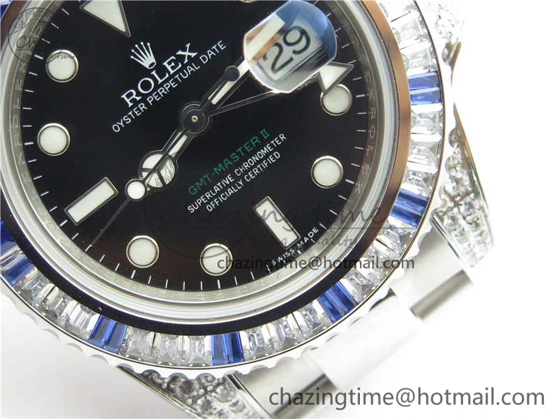 SmartChoice GMT Master II 126710 White Blue T Crystal Bp Maker Best Edition Black Dial On SS Bracelet  3186 CHS 2916