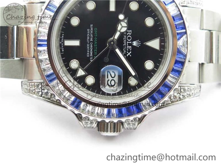 SmartChoice GMT Master II 126710 White Blue T Crystal Bp Maker Best Edition Black Dial On SS Bracelet  3186 CHS 2916