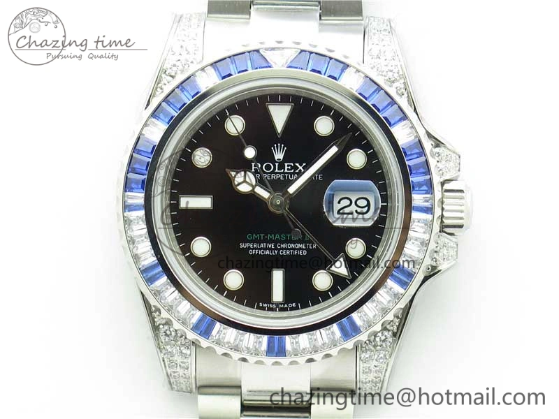 SmartChoice GMT Master II 126710 White Blue T Crystal Bp Maker Best Edition Black Dial On SS Bracelet  3186 CHS 2916