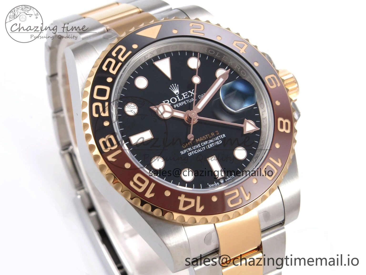 Trendsetting GMT Master II 126711 CHNR 904L EWEF 1:1 Best Edition on SS RG Oyster Bracelet SH3285 CHS 1064
