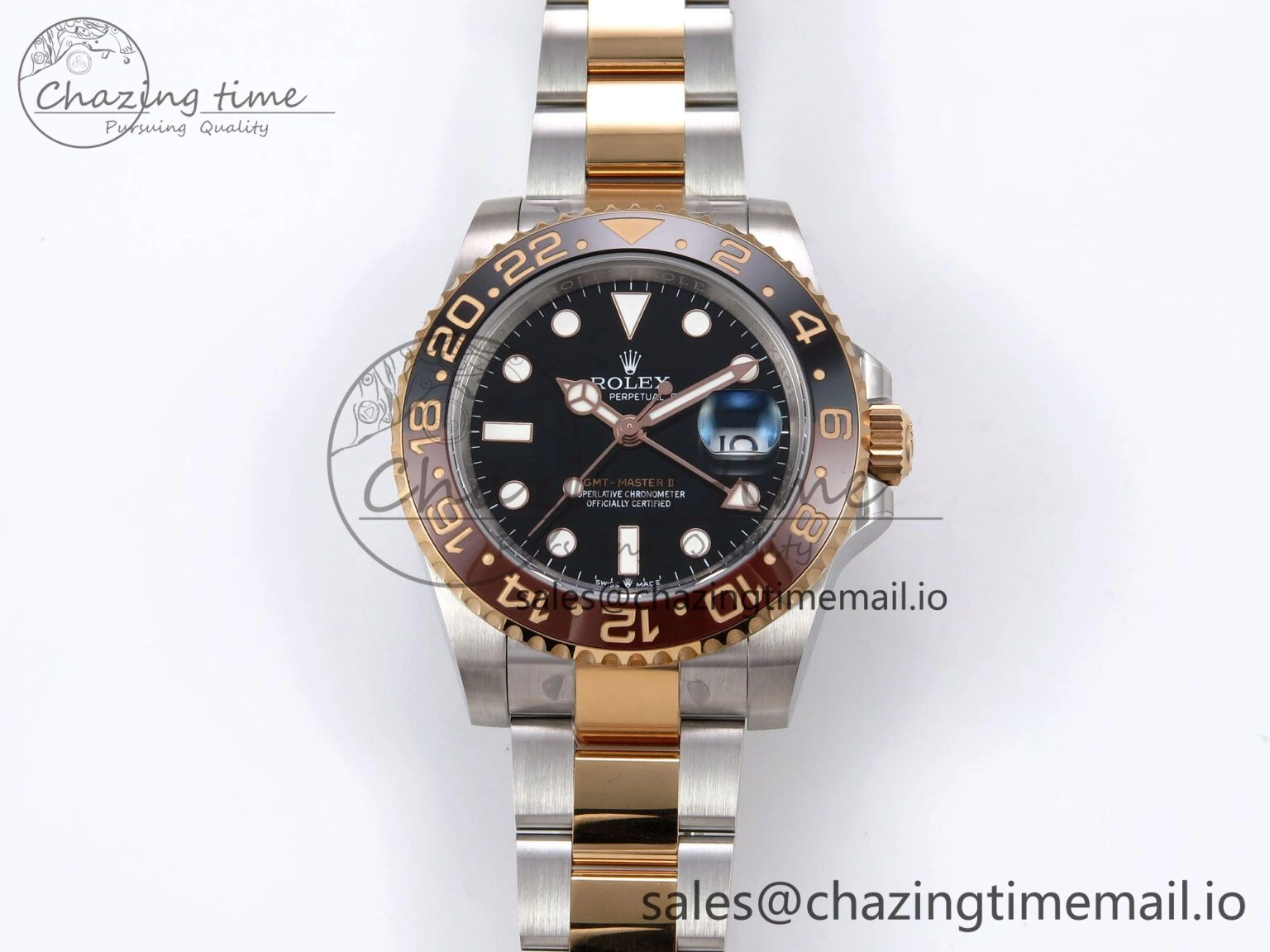 Trendsetting GMT Master II 126711 CHNR 904L EWEF 1:1 Best Edition on SS RG Oyster Bracelet SH3285 CHS 1064