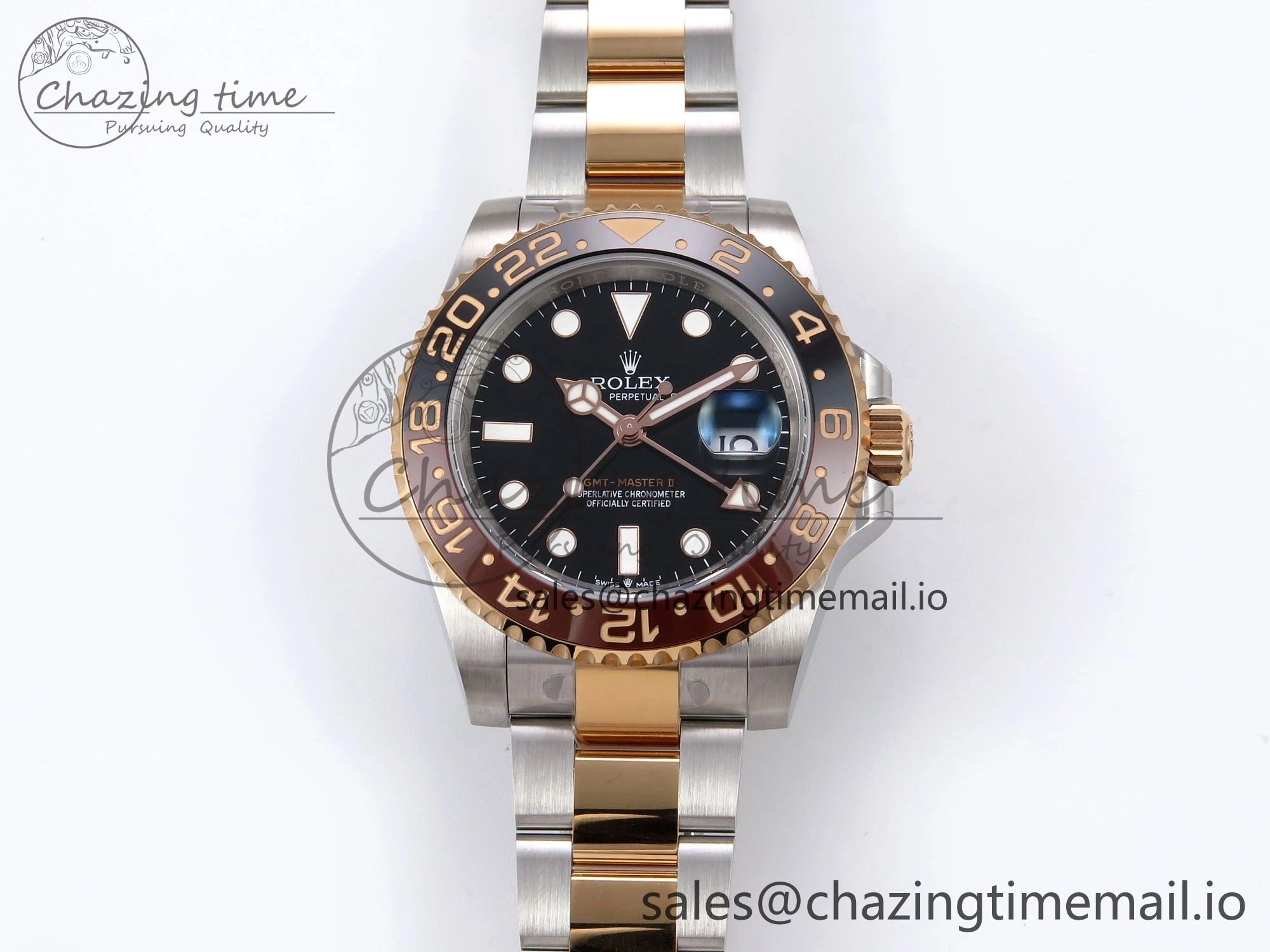 Trendsetting GMT Master II 126711 CHNR 904L EWEF 1:1 Best Edition on SS RG Oyster Bracelet SH3285 CHS 1064