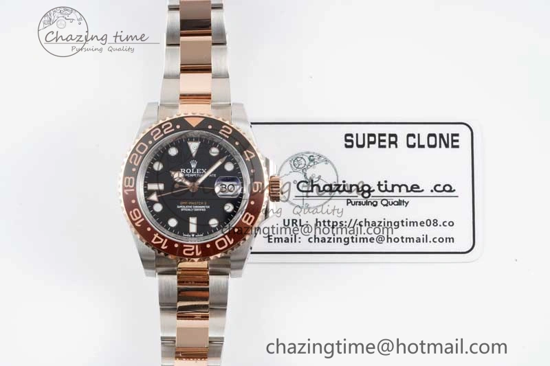 GMT Master II 126711 CHNR 904L SS APF 1:1 Best Edition on SS RG Bracelet VR3285 CHS Timeless 2039