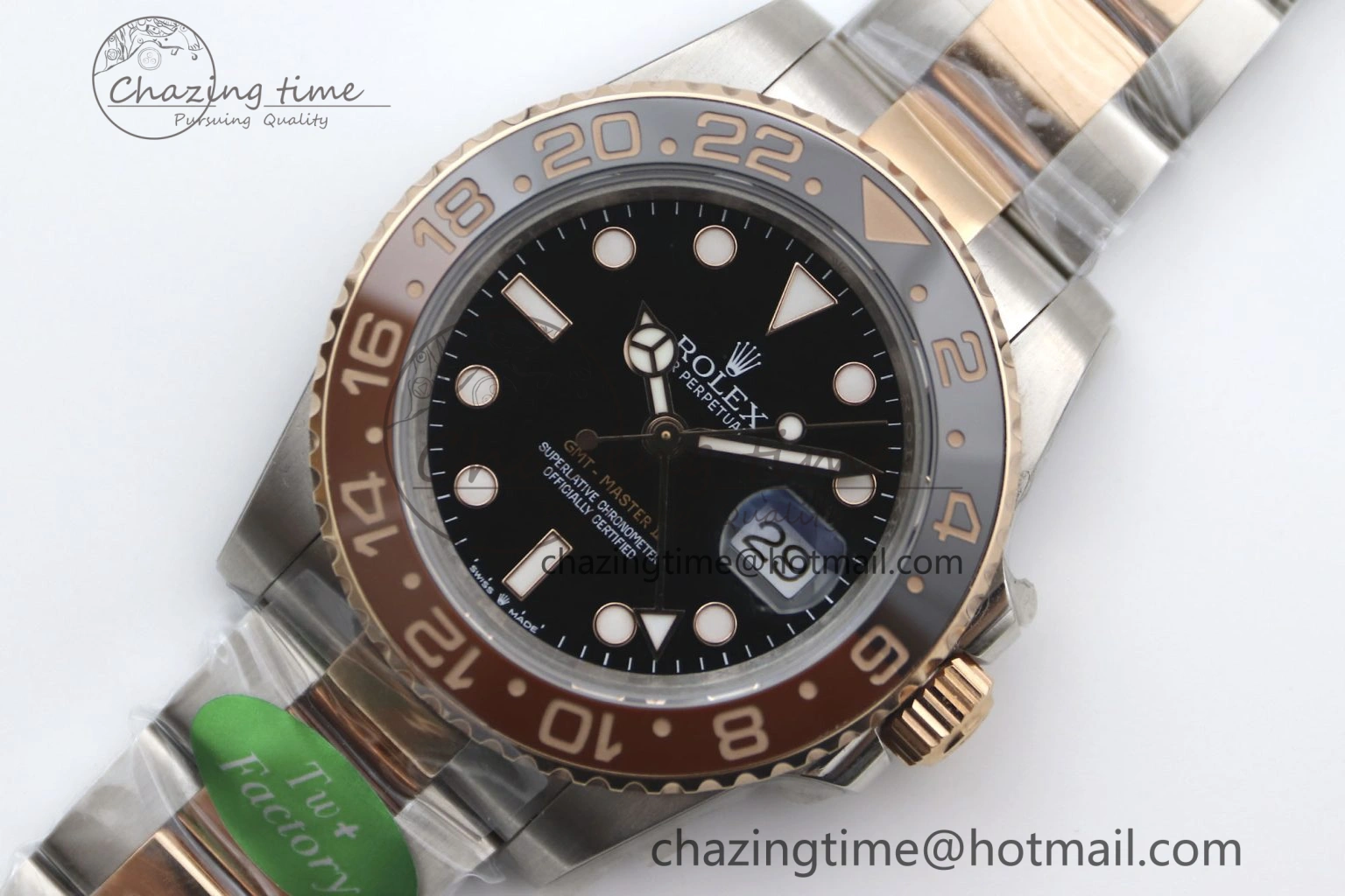 Bold GMT Master II 126711 CHNR 904L SS TW+ 1:1 Best Edition on SS RG Bracelet VR3186 CHS 1976