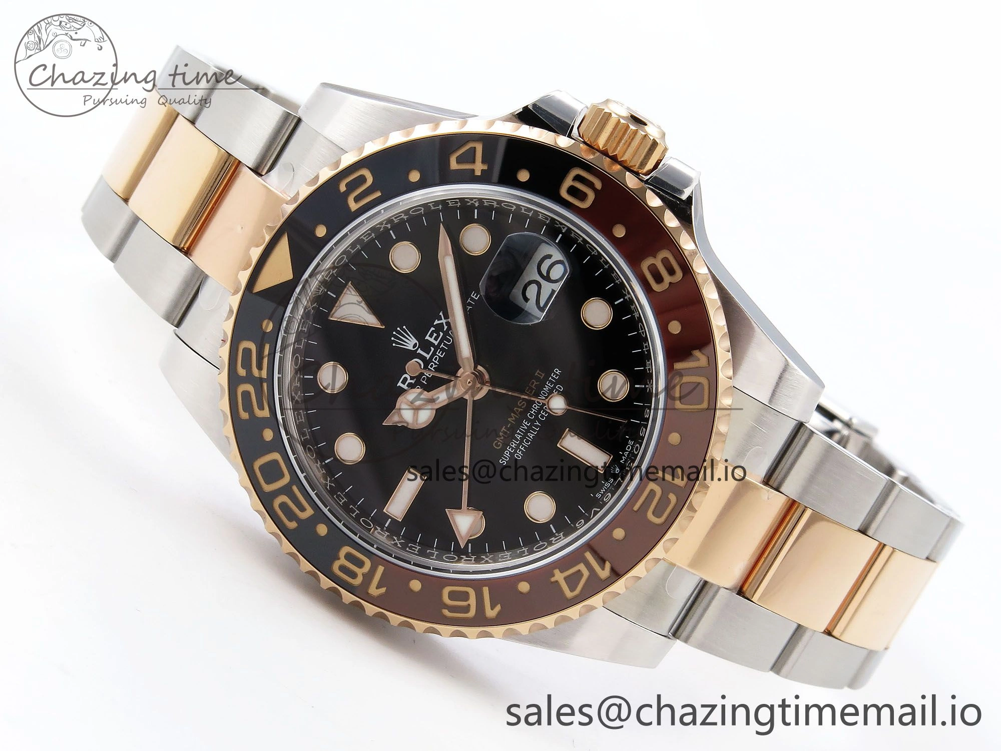 Sleek GMT-Master II 126711 CHNR ARF 1:1 Best Edition on Black Dial SS RG Bracelet Super Clone SH3285 CHS (Gain Weight) 1317
