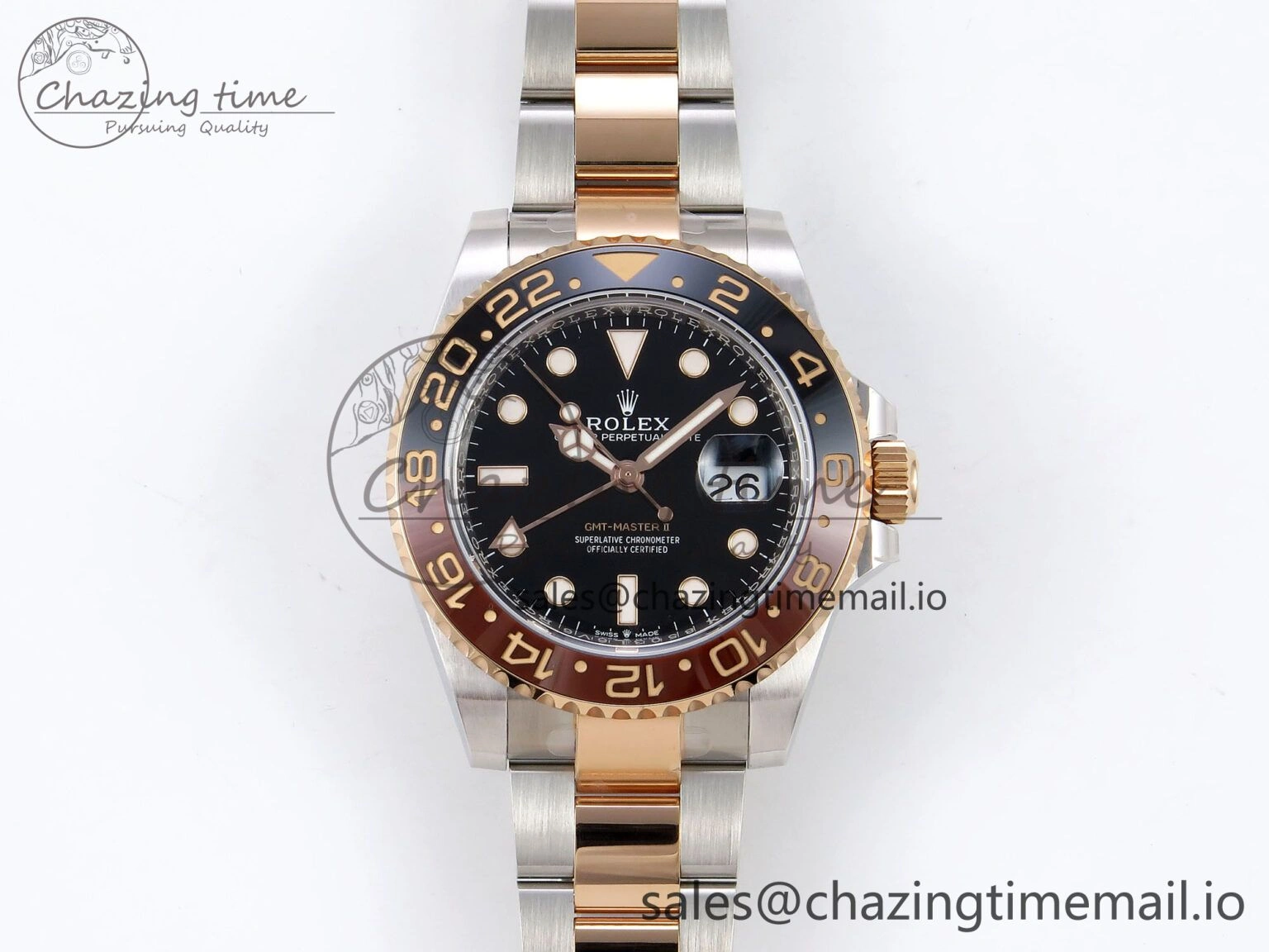 Sleek GMT-Master II 126711 CHNR ARF 1:1 Best Edition on Black Dial SS RG Bracelet Super Clone SH3285 CHS (Gain Weight) 1317