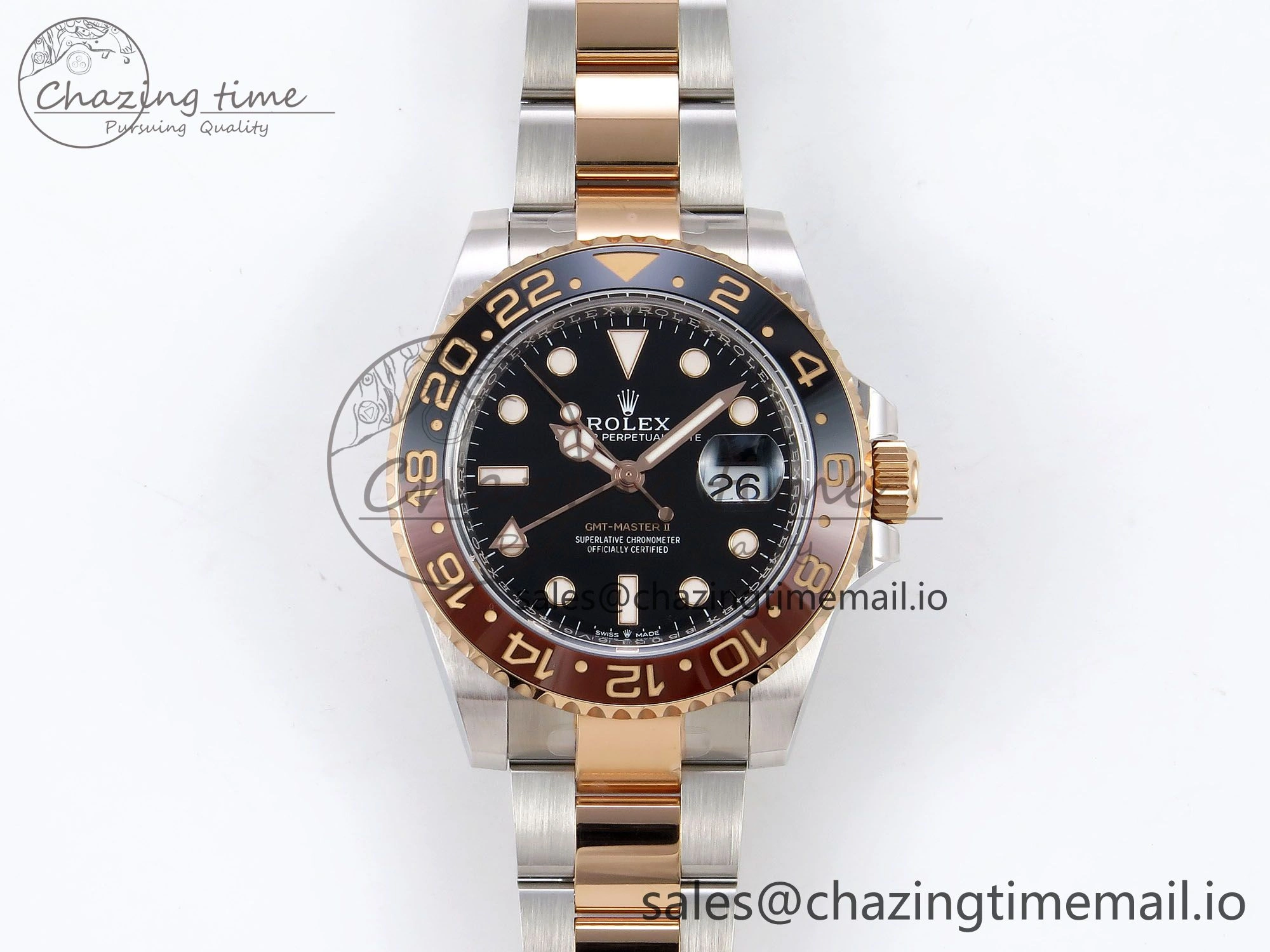 Sleek GMT-Master II 126711 CHNR ARF 1:1 Best Edition on Black Dial SS RG Bracelet Super Clone SH3285 CHS (Gain Weight) 1317