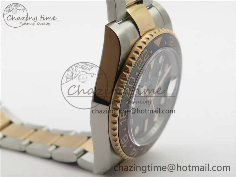 GMT Master II 126711 CHNR Black Brown Ceramic 316L Steel GMF 1:1 Best Edition Black Dial on SS RG Bracelet A BestValue 2963