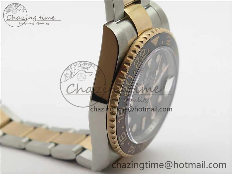 GMT Master II 126711 CHNR Black Brown Ceramic 316L Steel GMF 1:1 Best Edition Black Dial on SS RG Bracelet A BestValue 2963