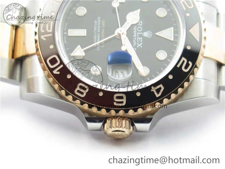 GMT Master II 126711 CHNR Black Brown Ceramic 316L Steel GMF 1:1 Best Edition Black Dial on SS RG Bracelet A BestValue 2963