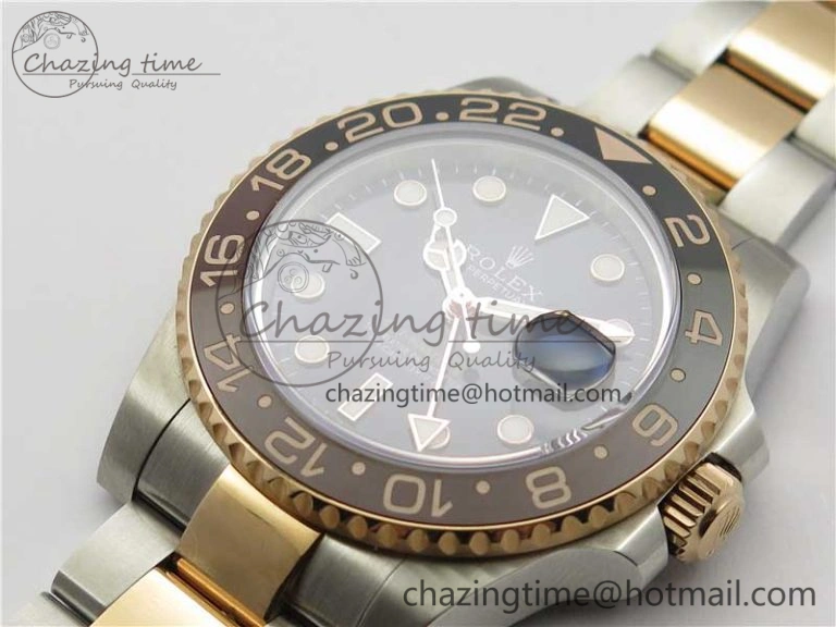 GMT Master II 126711 CHNR Black Brown Ceramic 316L Steel GMF 1:1 Best Edition Black Dial on SS RG Bracelet A BestValue 2963