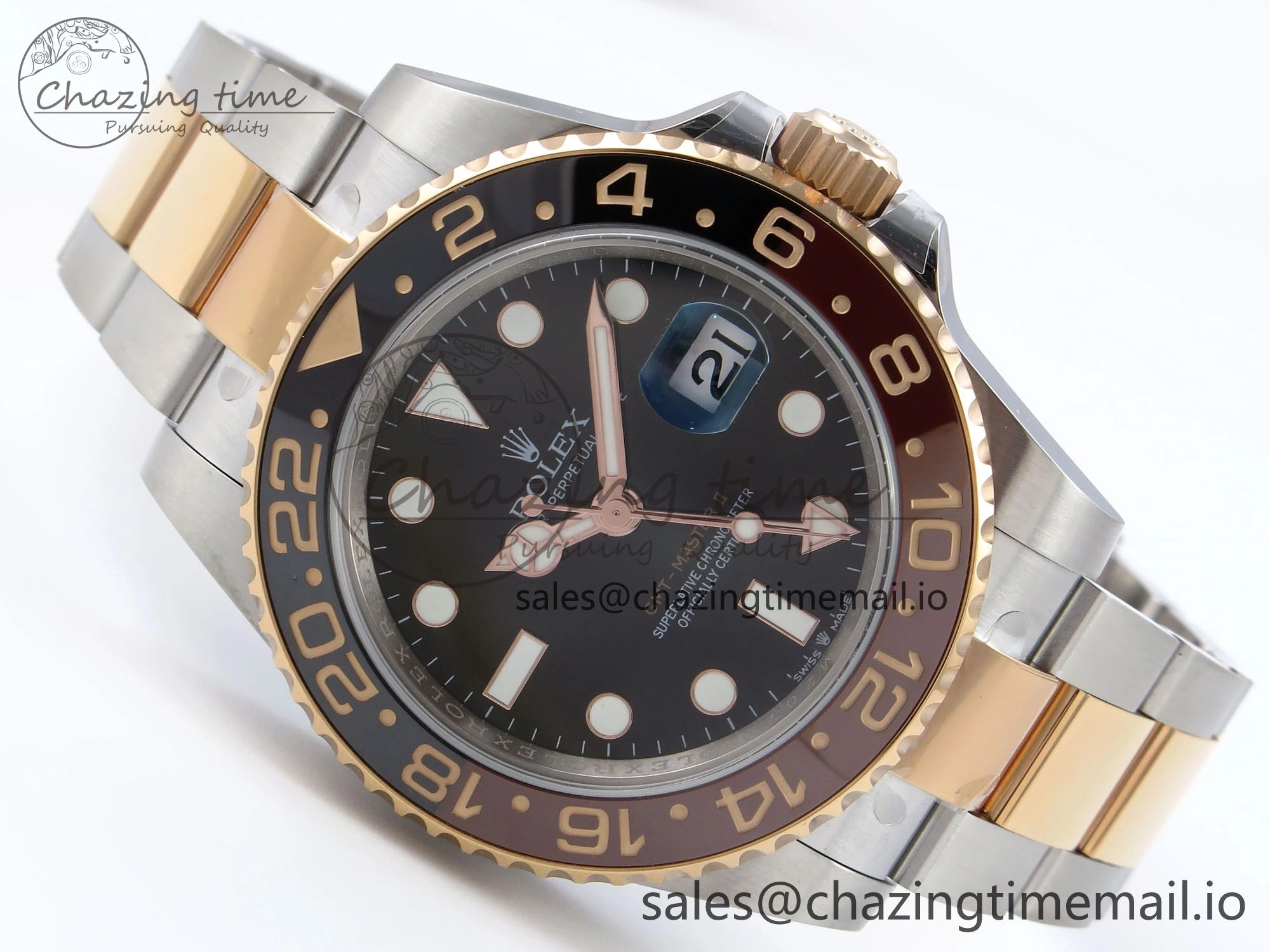 GMT-Master II 126711 CHNR Black Brown Ceramic 904L Steel EWE 1:1 Best Edition on Oyster Strap EWE3285 V TechFriendly 819