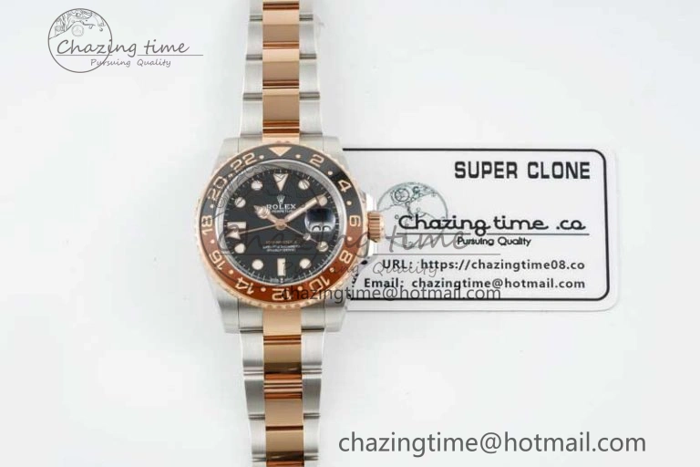 Sophisticated GMT-Master II 126711 CHNR Black Brown Ceramic Clean Factory 1:1 Best Edition on SS RG Bracelet VR 2108