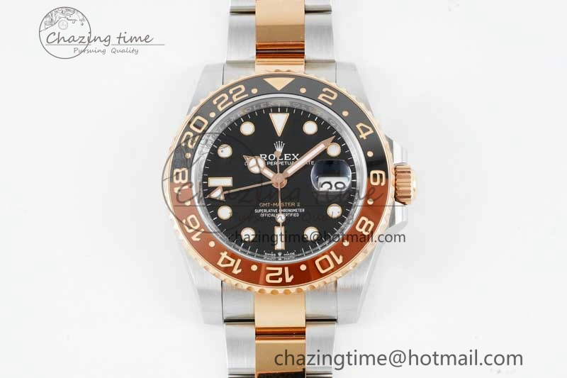 Sophisticated GMT-Master II 126711 CHNR Black Brown Ceramic Clean Factory 1:1 Best Edition on SS RG Bracelet VR 2108