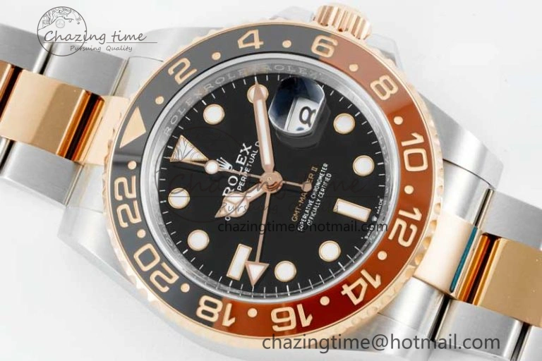Sophisticated GMT-Master II 126711 CHNR Black Brown Ceramic Clean Factory 1:1 Best Edition on SS RG Bracelet VR 2108