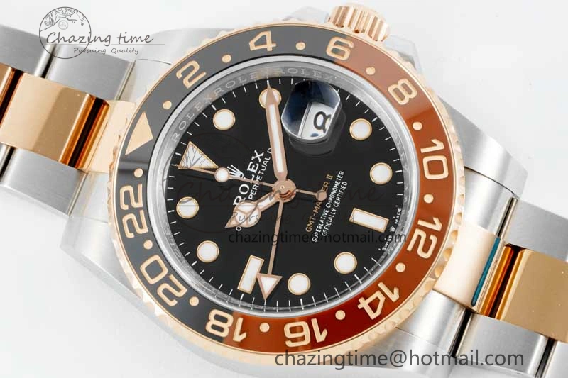 Sophisticated GMT-Master II 126711 CHNR Black Brown Ceramic Clean Factory 1:1 Best Edition on SS RG Bracelet VR 2108