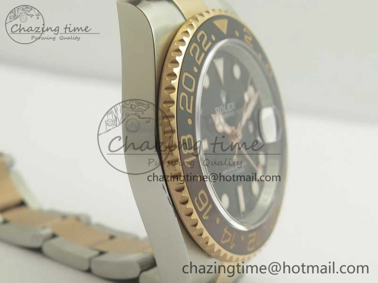 FreshLook GMT-Master II 126711CHNR Black Brown Ceramic Bezel 904L SS RG GMF Best Edition Black Dial on 904L SS RG Bracelet A 3409