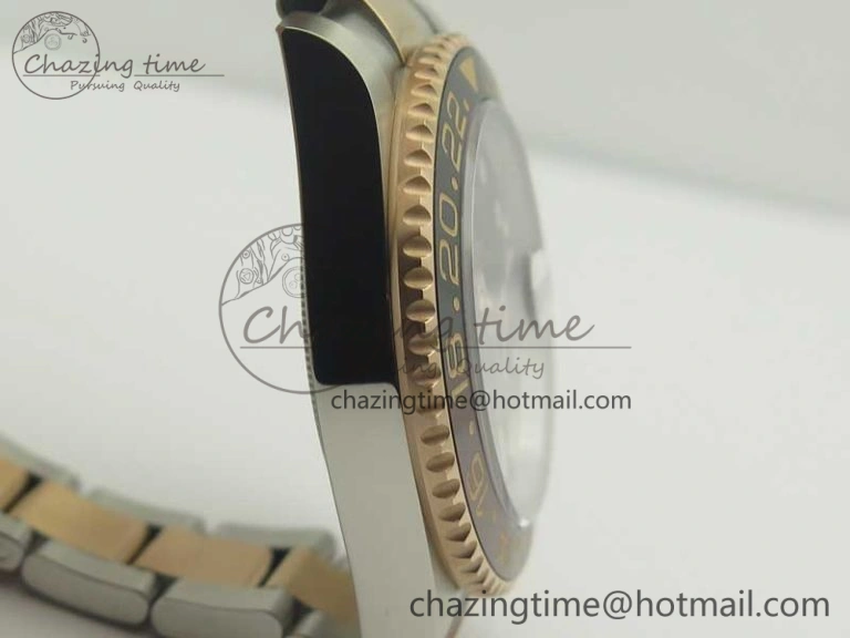 GMT-Master II 126711CHNR Black Brown Ceramic Bezel SS RG BP Best Edition Black Dial on SS RG Bracelet EasyMatch 3365