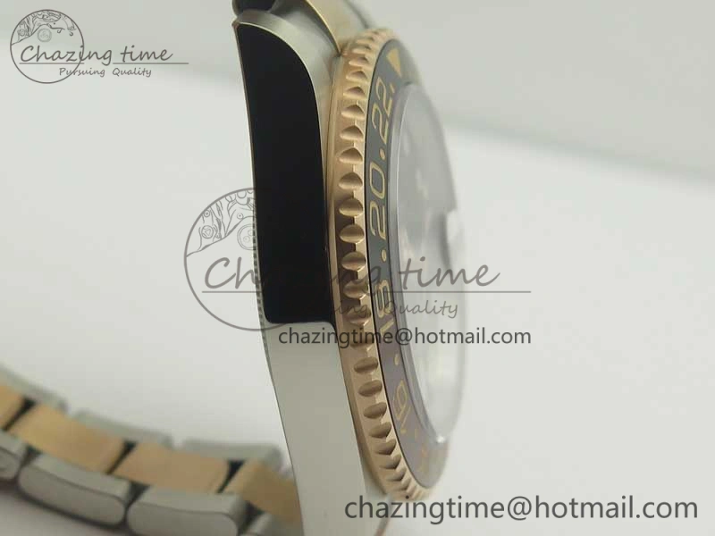 GMT-Master II 126711CHNR Black Brown Ceramic Bezel SS RG BP Best Edition Black Dial on SS RG Bracelet EasyMatch 3365