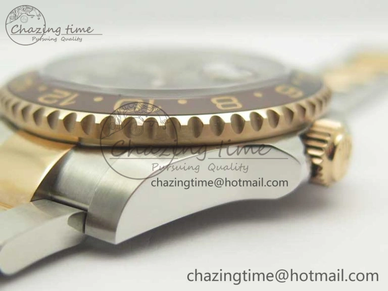 GMT-Master II 126711CHNR Black Brown Ceramic Bezel SS RG BP Best Edition Black Dial on SS RG Bracelet EasyMatch 3365