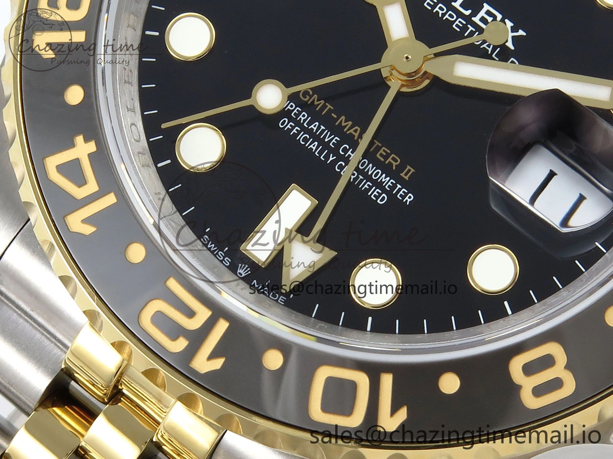 Tailored GMT-Master II 126713 GRGN 904L QF 1:1 Best Edition on SS YG Jubilee Bracelet SH3285 V 1209