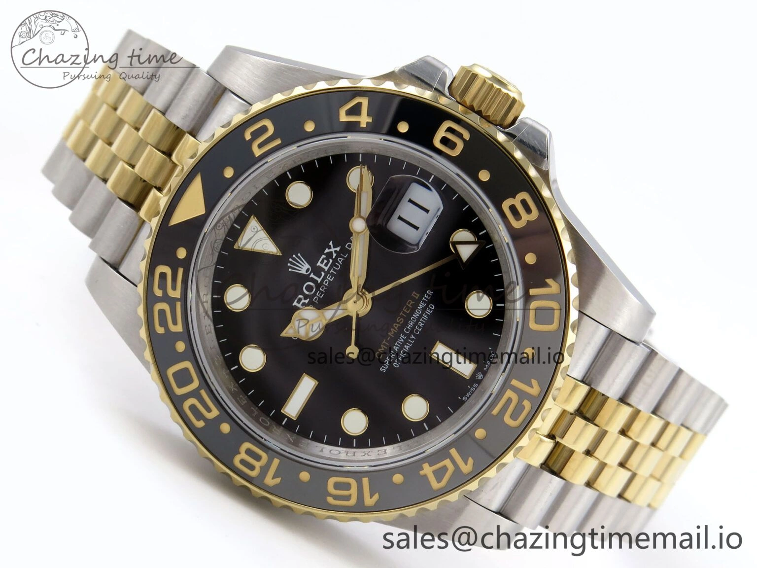 Tailored GMT-Master II 126713 GRGN 904L QF 1:1 Best Edition on SS YG Jubilee Bracelet SH3285 V 1209