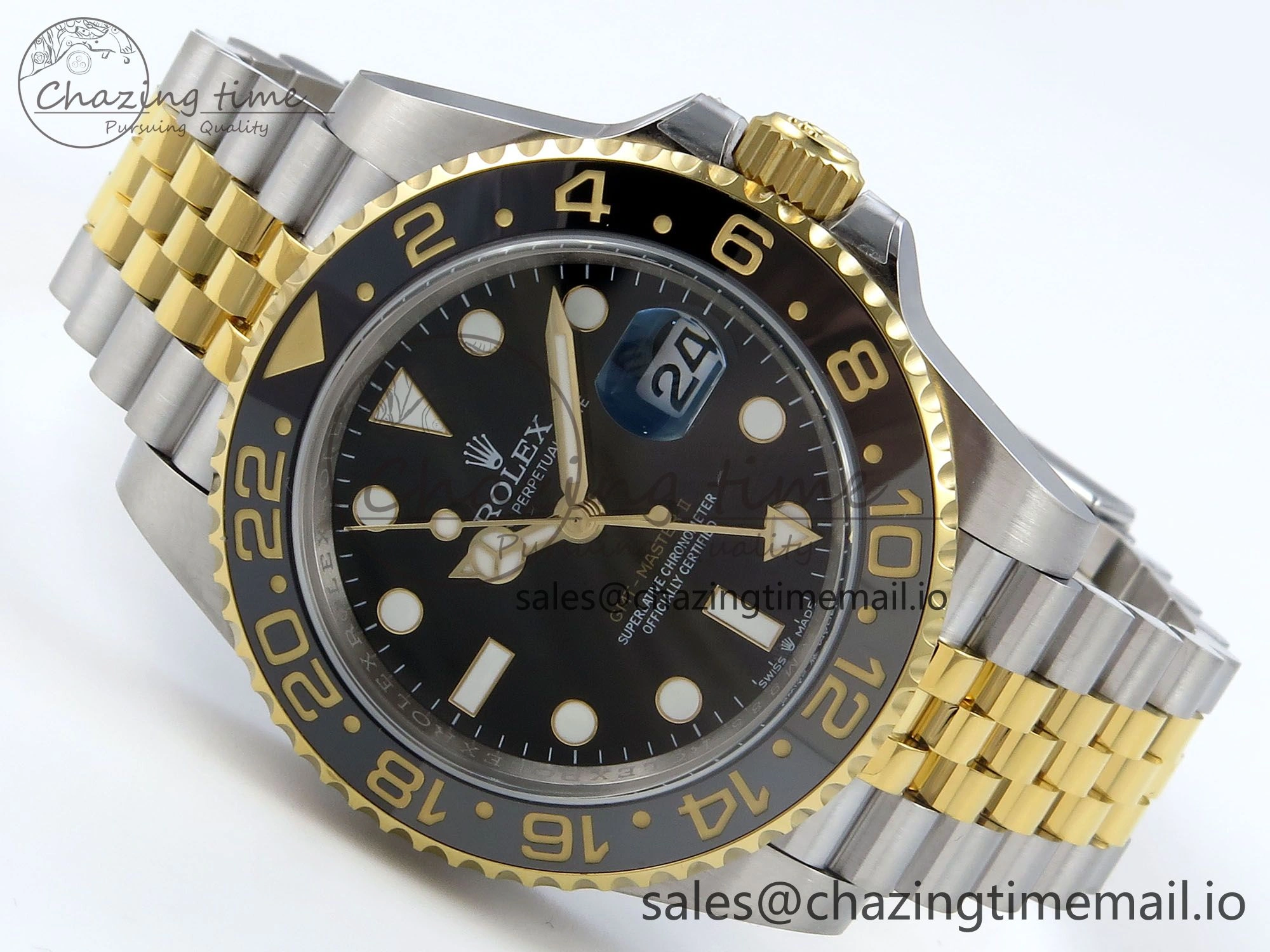 GMT-Master II 126713 GRNR Black Gray Ceramic 904L Steel EWE 1:1 Best Edition on Jubilee Strap EWE3285 V Supportive 830