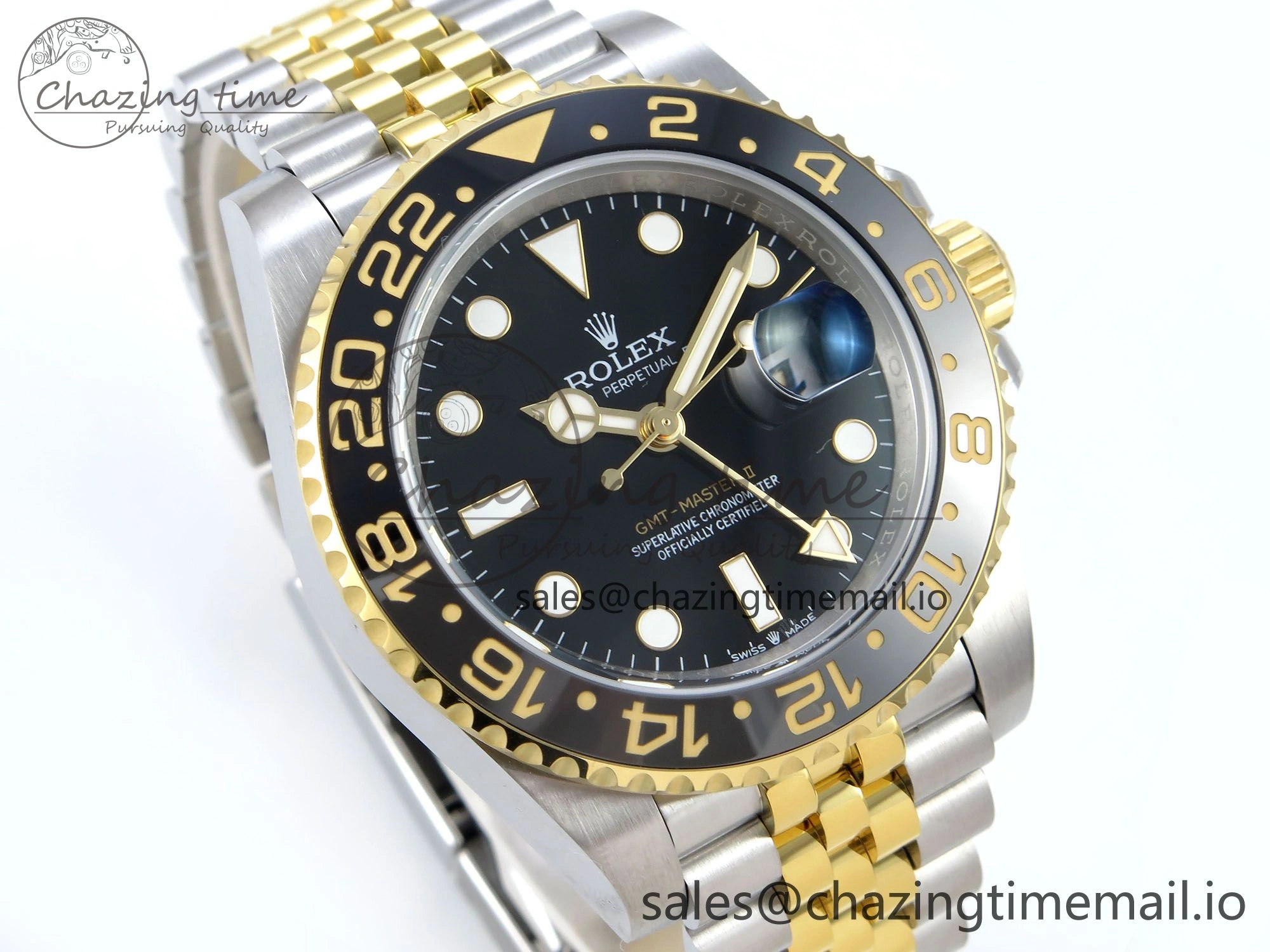 GMT-Master II 126713 GRNR Black Gray Ceramic 904L Steel EWE 1:1 Best Edition on Jubilee Strap EWE3285 V Supportive 830