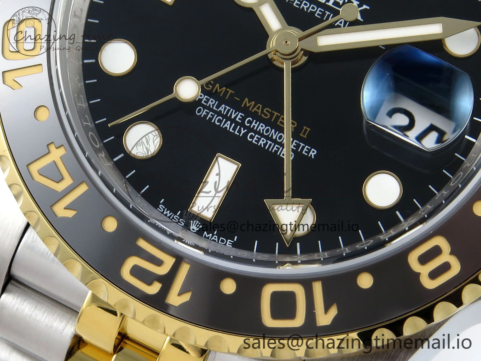 GMT-Master II 126713 GRNR Black Gray Ceramic 904L Steel EWE 1:1 Best Edition on Jubilee Strap EWE3285 V Supportive 830