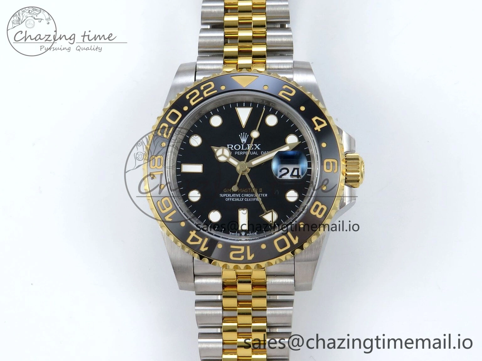 GMT-Master II 126713 GRNR Black Gray Ceramic 904L Steel EWE 1:1 Best Edition on Jubilee Strap EWE3285 V Supportive 830