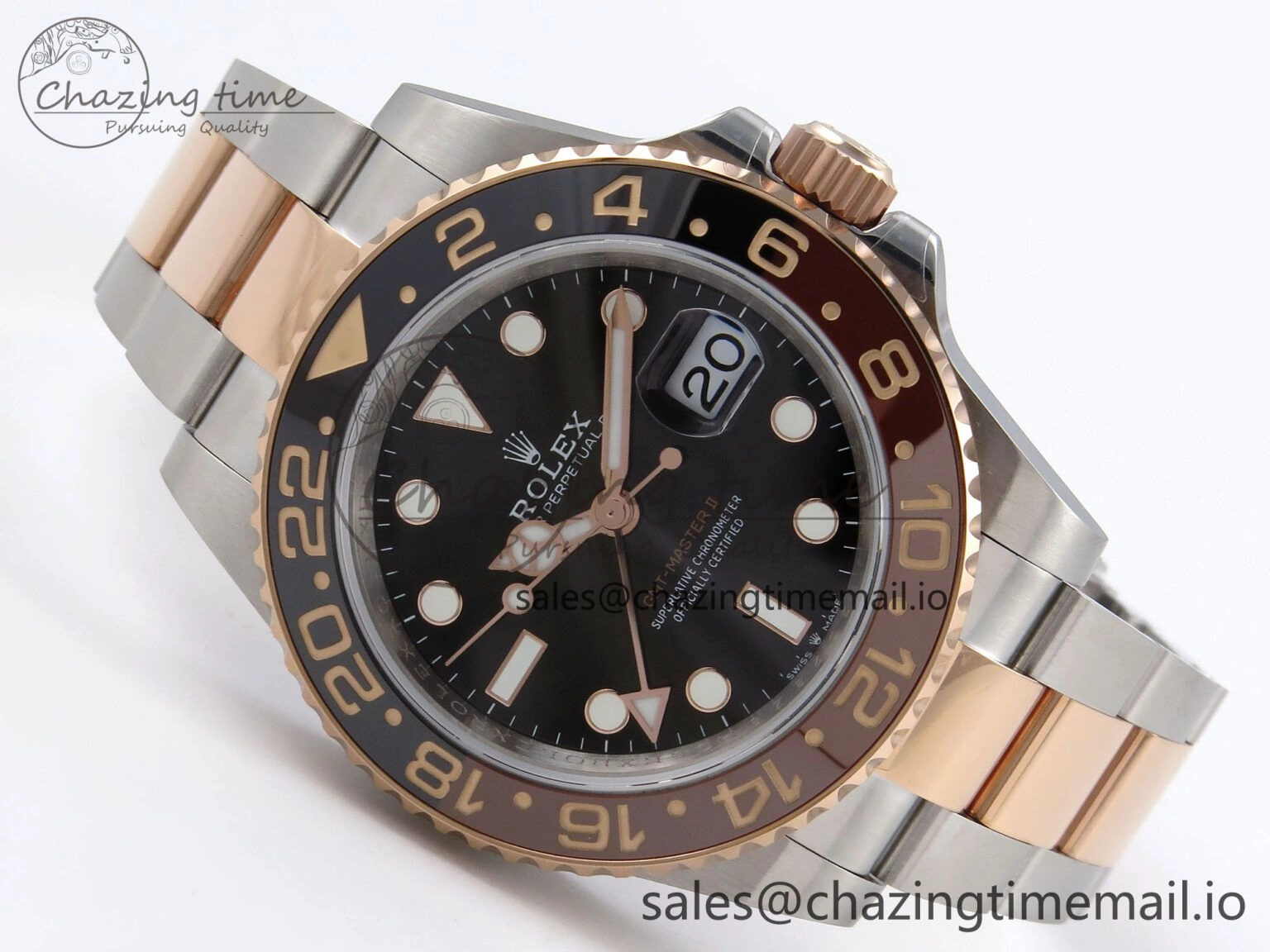 GMT-Master II 126715 CHNR 904L QF 1:1 Best Edition on SS RG Bracelet SH3285 V MultiPurpose 1210