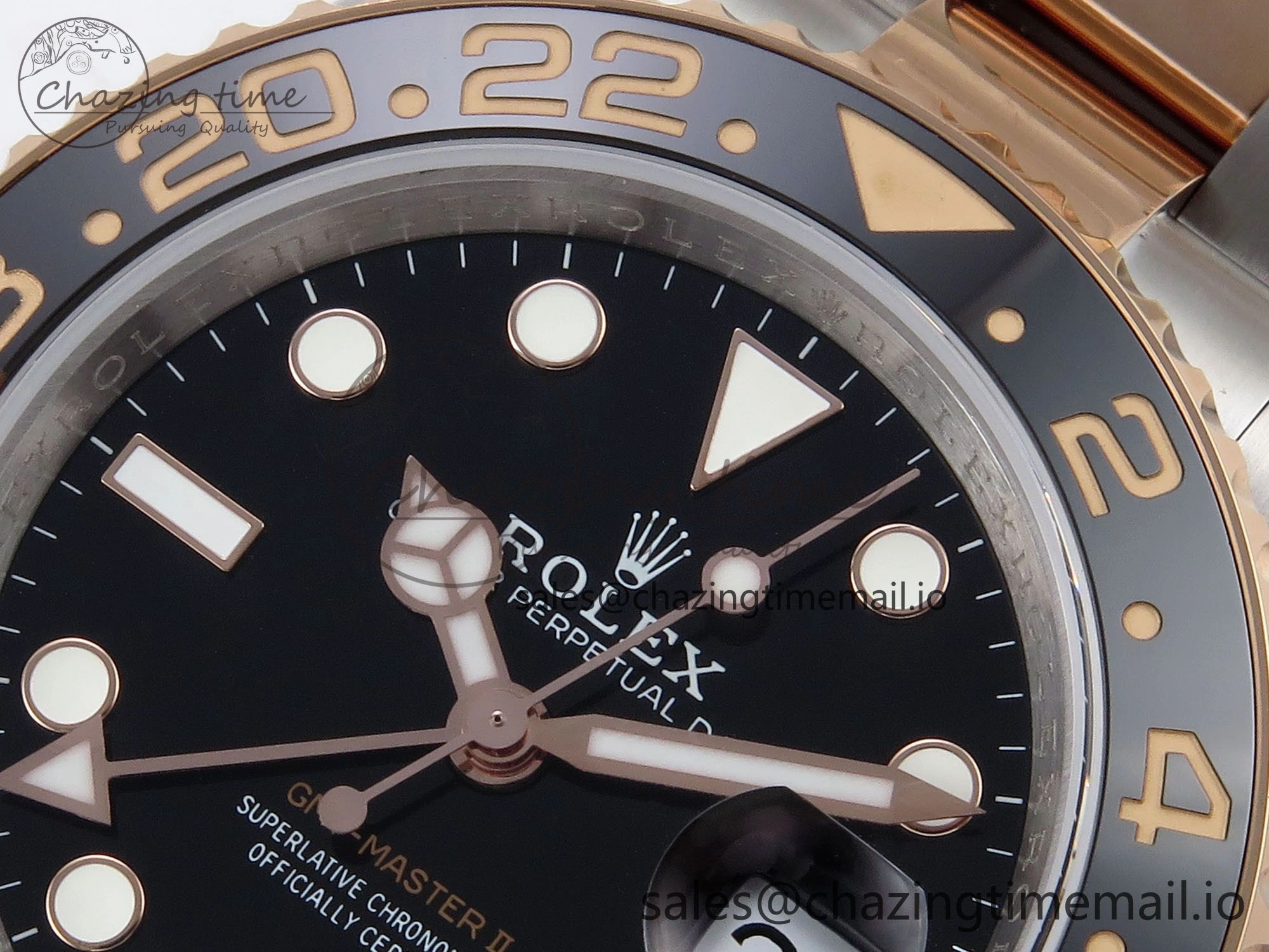 GMT-Master II 126715 CHNR 904L QF 1:1 Best Edition on SS RG Bracelet SH3285 V MultiPurpose 1210