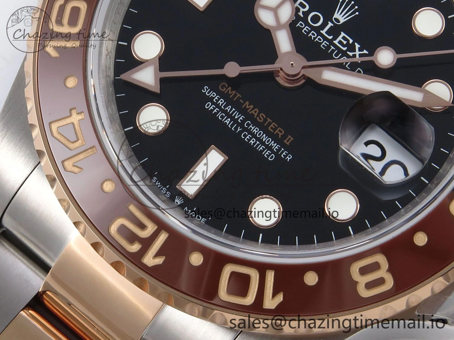 GMT-Master II 126715 CHNR 904L QF 1:1 Best Edition on SS RG Bracelet SH3285 V MultiPurpose 1210