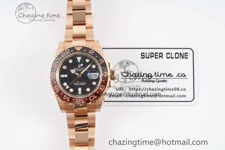 GMT Master II 126715 CHNR 904L SS APF 1:1 Best Edition on RG Bracelet VR3285 CHS Comfortable 2042