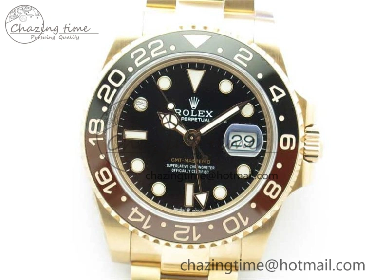 GMT Master II 126715 CHNR Black Brown Ceramic 316L Steel GMF 1:1 Best Edition Black Dial on RG Bracelet A Seasonal 2961