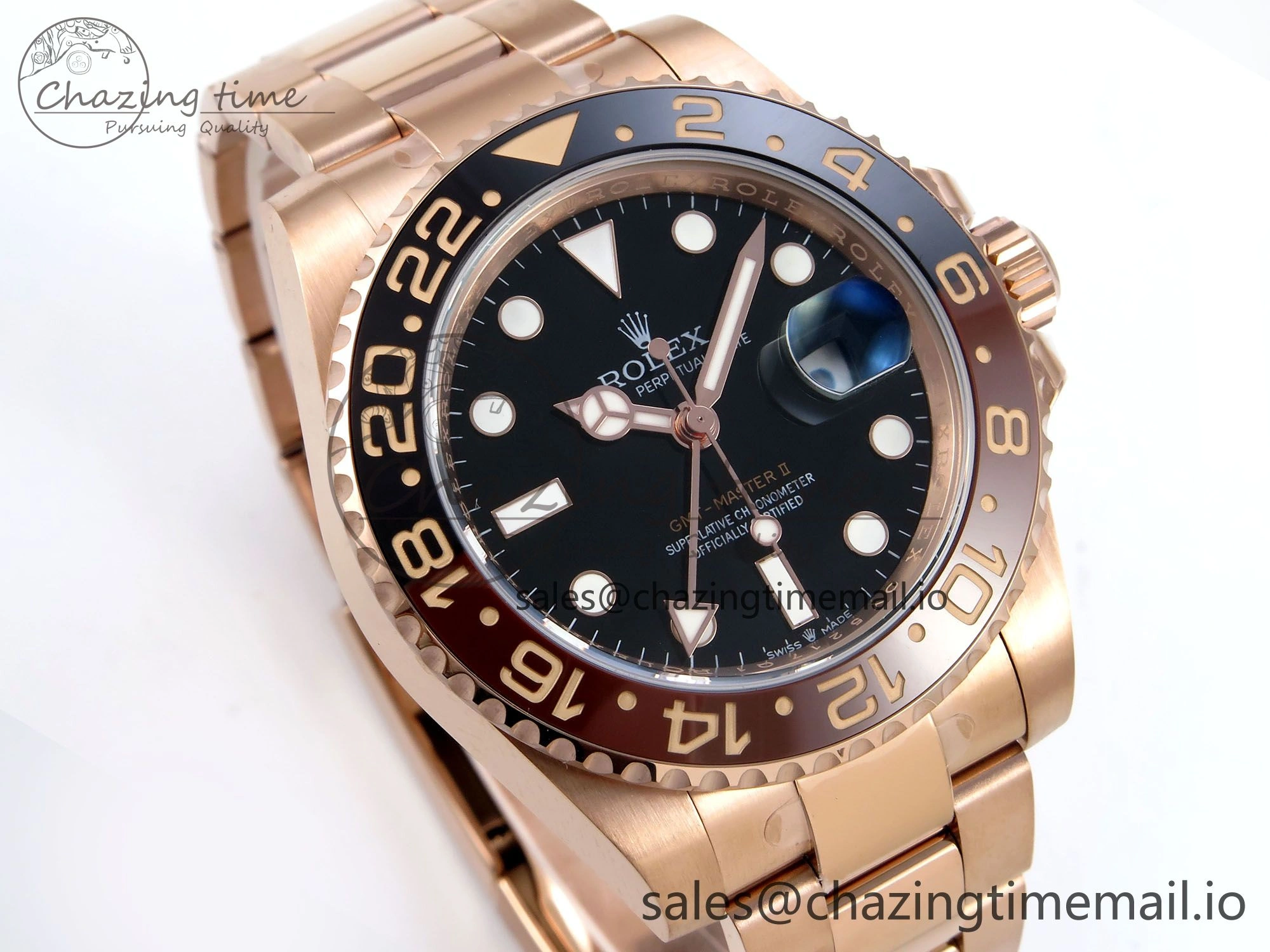 TravelReady GMT-Master II 126715 CHNR Black Brown Ceramic 904L Steel EWE 1:1 Best Edition on Oyster Strap EWE3285 V 820